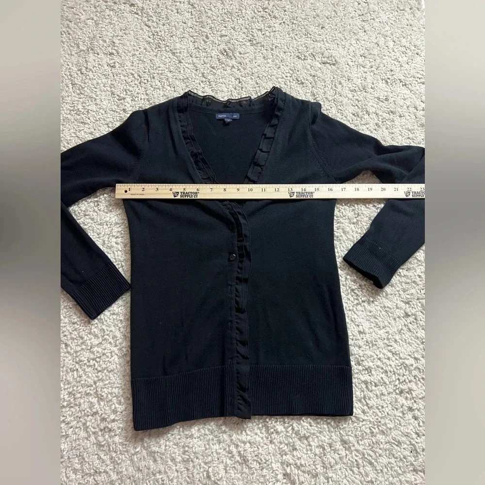 Big Kids Gap Size XL Black Ruffled Cardigan Sweater